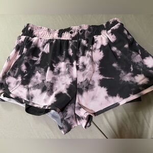 Forever 21 Black and Pink Tie-Dye Athletic Shorts
